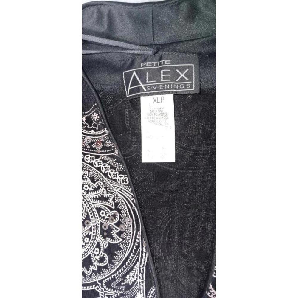 Alex Evenings Petite Sequin Blazer Jacket Womens Size XLP Black And White... - Picture 2 of 11